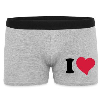 I love ... - Men's Boxer Shorts - heather grey - Front