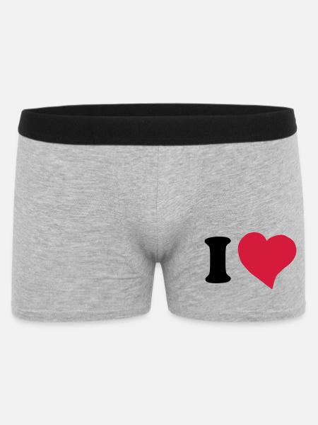 I love ... - Men's Boxer Shorts - heather grey