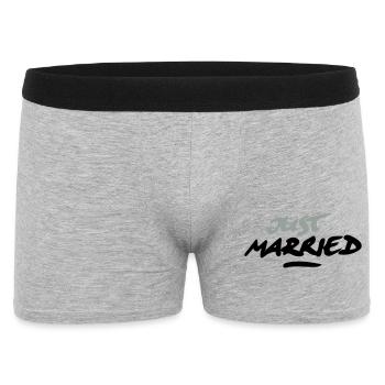 just married 2C - Männer Boxer Shorts - Grau meliert - Vorne