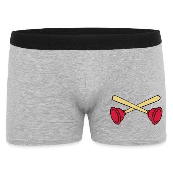 Pömpel crossed - Männer Boxer Shorts - Grau meliert - Vorne