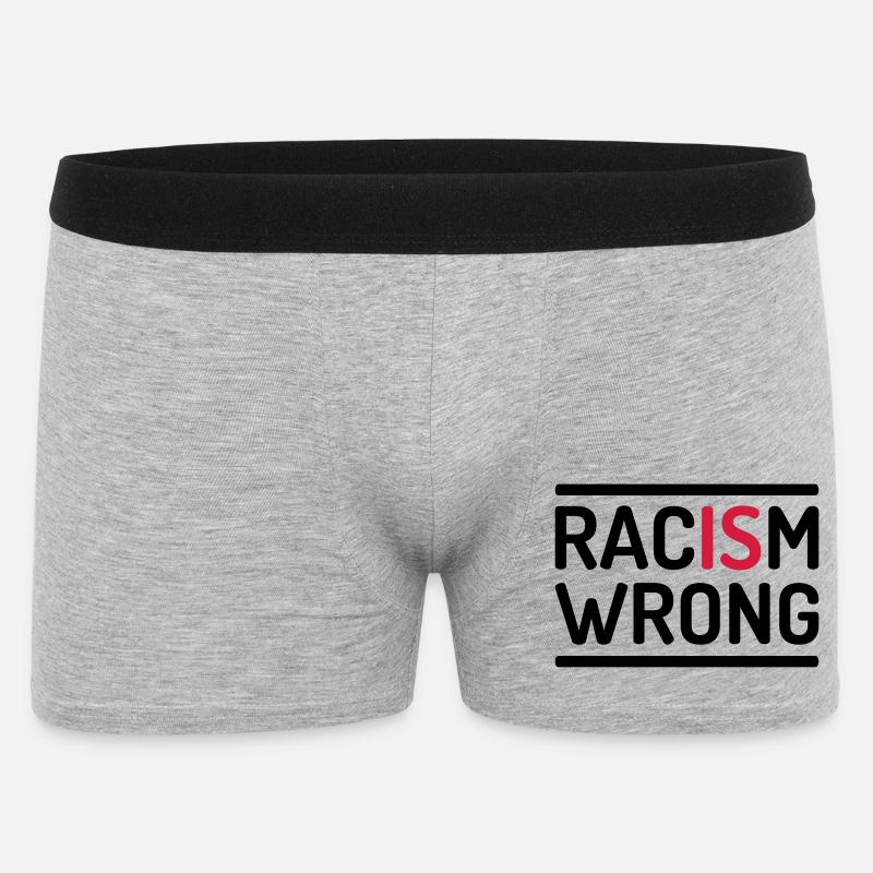 Racism Is Wrong Statement - Männer Boxer Shorts - Grau meliert