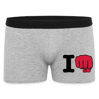 i Punch | ich schlage | ich boxe | Boxing | Karate - Men's Boxer Shorts - heather grey - Front