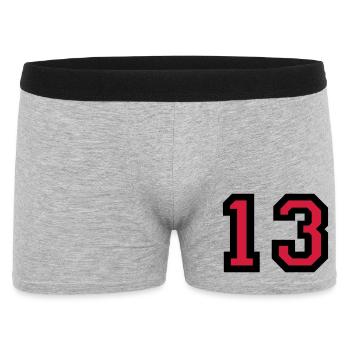 Le numéro 13 - numéro de treize - Boxer Homme - gris chiné - Devant