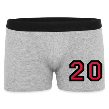 Le numéro 20 - nombre de vingt - Boxer Homme - gris chiné - Devant
