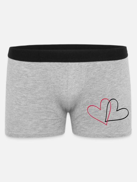 Herzen Herz Geschenkidee Partnerlook - Männer Boxer Shorts - Grau meliert