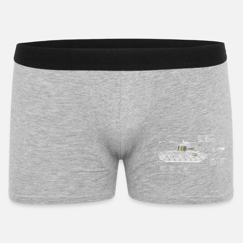 268 Objekt Bauplan - Männer Boxer Shorts - Grau meliert