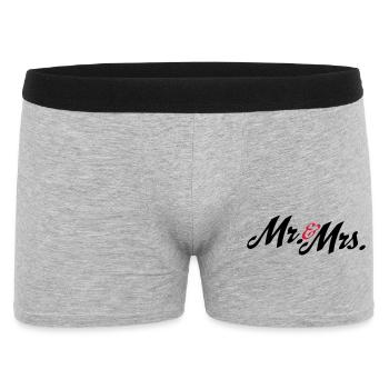 Super design pour les jeunes mariés, M. et Mme - Boxer Homme - gris chiné - Devant
