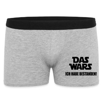 Das wars bestanden - Männer Boxer Shorts - Grau meliert - Vorne