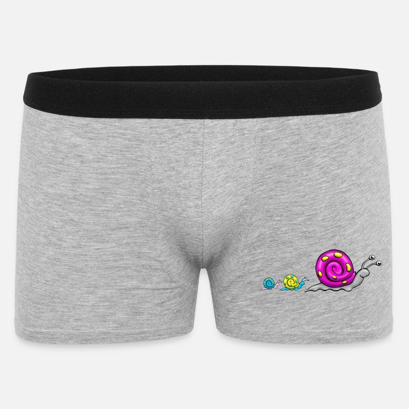 Schneckenfamilie Comic - Männer Boxer Shorts - Grau meliert