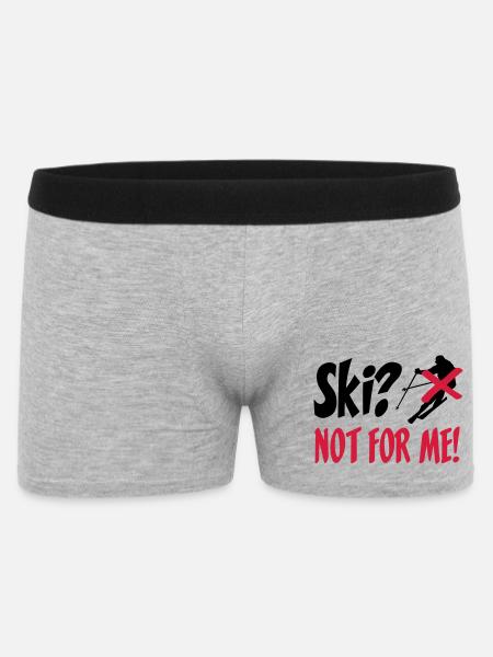 I hate skis - Men's Boxer Shorts - heather grey