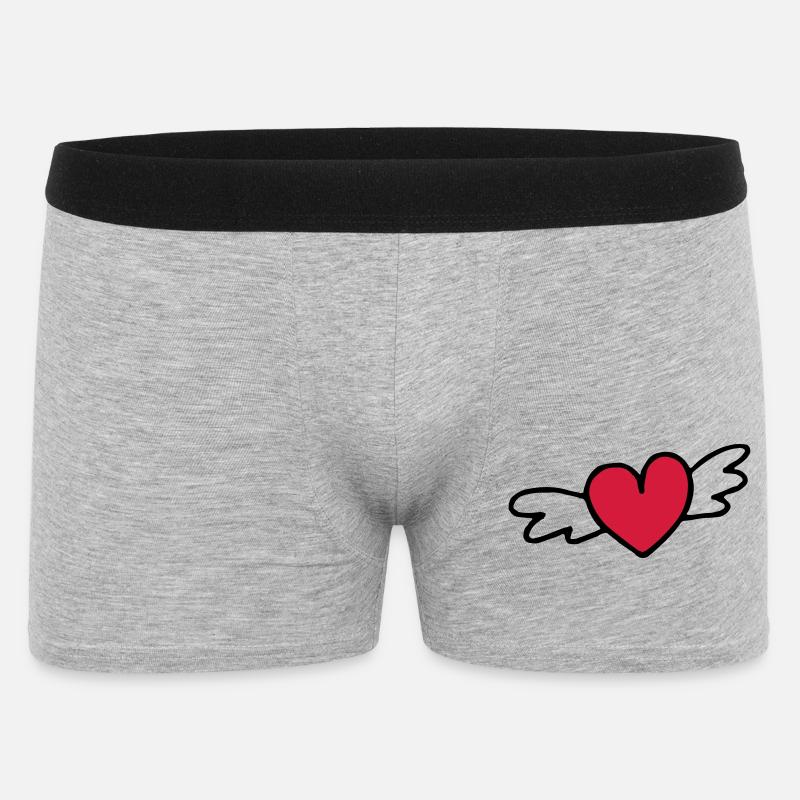 fliegendes Herz Liebe Geschenk - Männer Boxer Shorts - Grau meliert