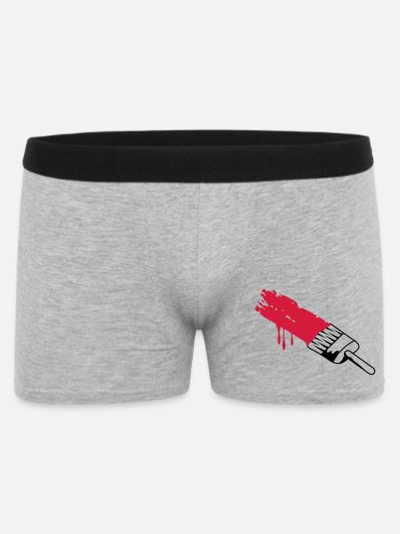 Pinsel mit Farbe - Männer Boxer Shorts - Grau meliert