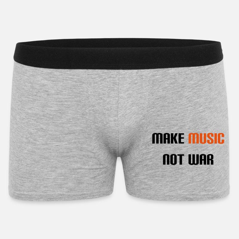 Make Music Not War (V) - Männer Boxer Shorts - Grau meliert