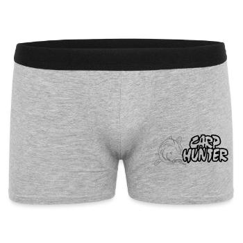 Carp Hunter, Karpfen, Jäger, Angler - Männer Boxer Shorts - Grau meliert - Vorne