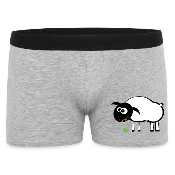 Mouton de dessin animé avec mangeur d’herbe - Boxer Homme - gris chiné - Devant