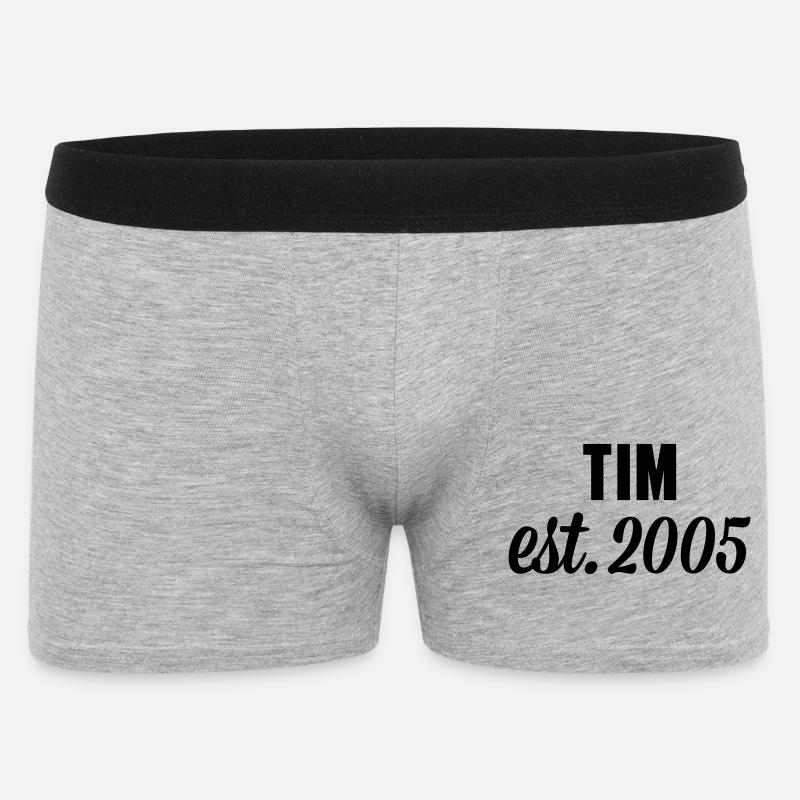 Tim est 2005 - Männer Boxer Shorts - Grau meliert