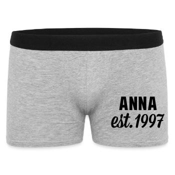 Anna est 1997 - Männer Boxer Shorts - Grau meliert - Vorne