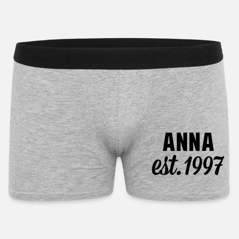 Anna est 1997 - Männer Boxer Shorts - Grau meliert