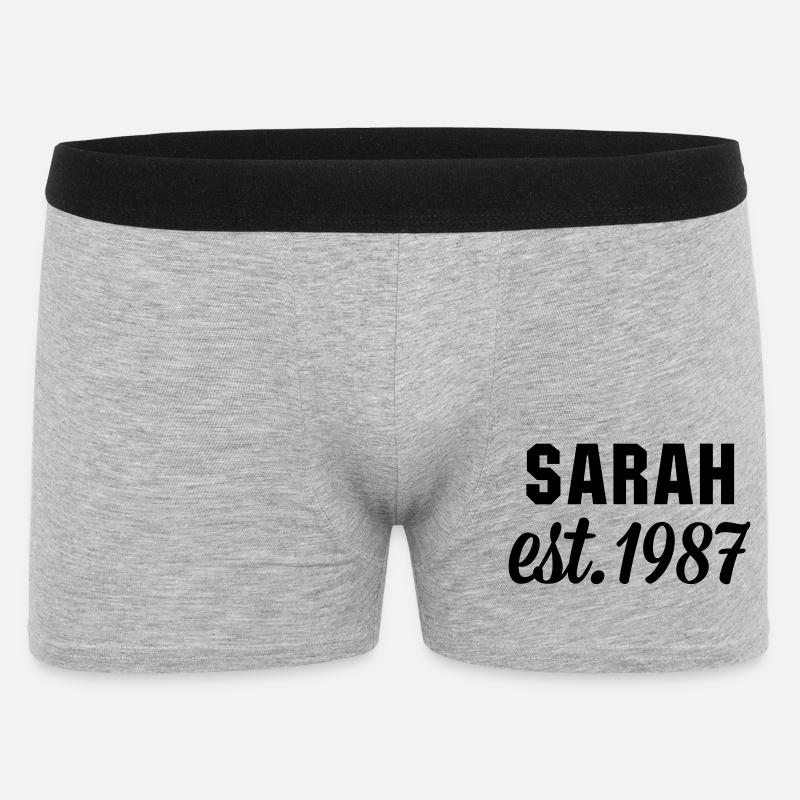 Sarah est 1987 - Männer Boxer Shorts - Grau meliert