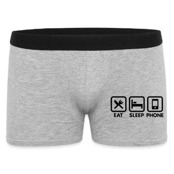 Eat Sleep Phone - Men's Boxer Shorts - heather grey - Front
