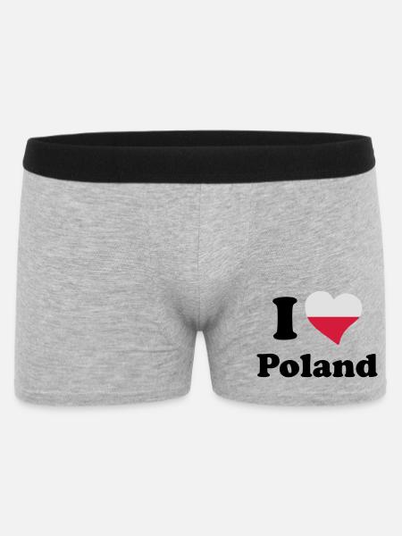 I love Poland - Men's Boxer Shorts - heather grey