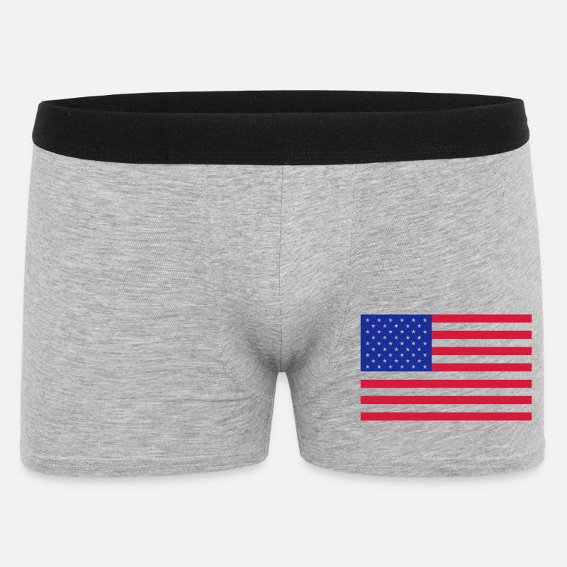Flagge Amerika - Männer Boxer Shorts - Grau meliert