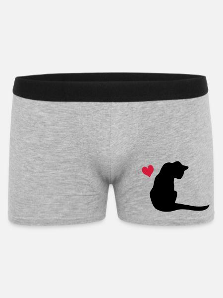 Chat - Boxer Homme - gris chiné