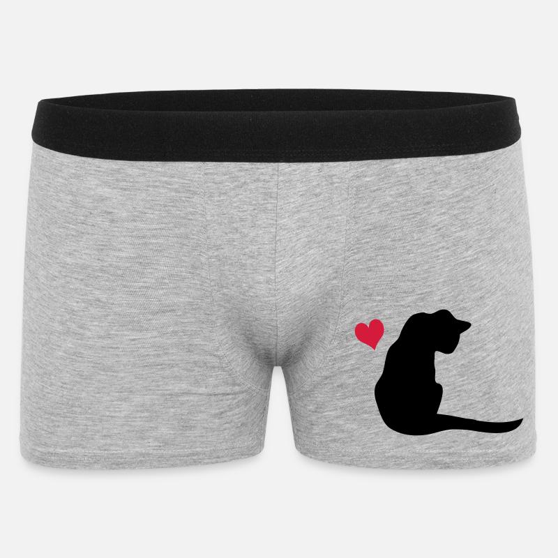Katze - Männer Boxer Shorts - Grau meliert