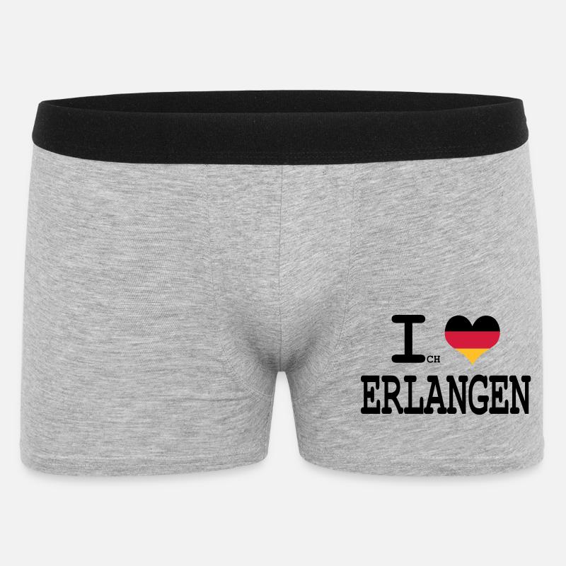 ich liebe erlangen - Männer Boxer Shorts - Grau meliert