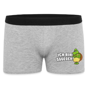 ich bin dagegen - Männer Boxer Shorts - Grau meliert - Vorne