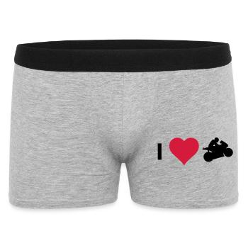 ilove_mybike - Männer Boxer Shorts - Grau meliert - Vorne