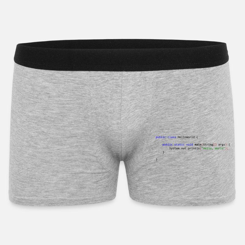 Bonjour tout le monde en Java - Boxer Homme - gris chiné