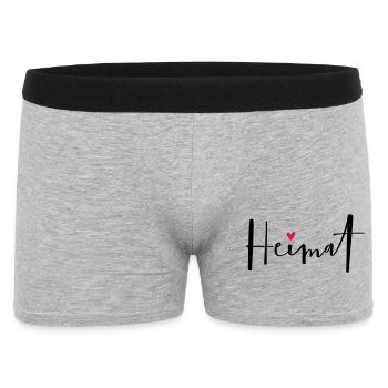 Heimat I Zuhause Daheim Herz Geschenk - Männer Boxer Shorts - Grau meliert - Vorne