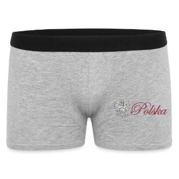 Polska - Polen - Männer Boxer Shorts - Grau meliert - Vorne