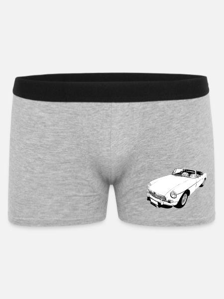 MG Roadster Classic Britischer Sportwagen - Männer Boxer Shorts - Grau meliert