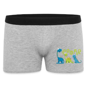 ROOAR Dino Species Motif I Drôle pour enfants - Boxer Homme - gris chiné - Devant