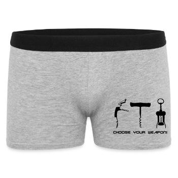 choose your weapon! - Männer Boxer Shorts - Grau meliert - Vorne