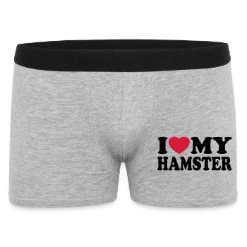I love my hamster - Men's Boxer Shorts - heather grey - Front