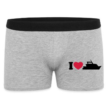I love my yacht - Men's Boxer Shorts - heather grey - Front