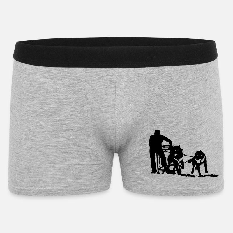 Hundeschlitten - Männer Boxer Shorts - Grau meliert