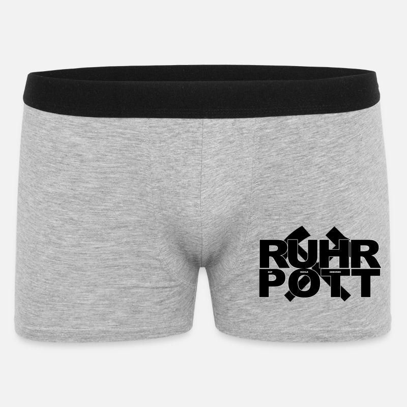 RUHRPOTT AUF KOHLE GEBOREN - Männer Boxer Shorts - Grau meliert