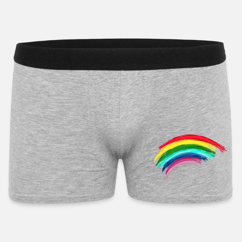 Rainbow Regenbogen Hope - Männer Boxer Shorts - Grau meliert