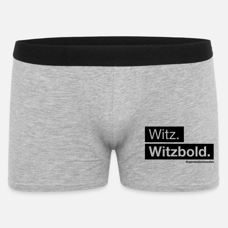 Witz. Witzbold. - Männer Boxer Shorts - Grau meliert