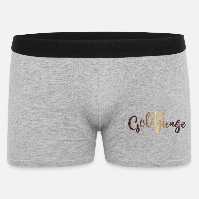 Goldjunge Basic Gold - Männer Boxer Shorts - Grau meliert