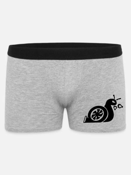 Turbo-Schnecken-Shirt - Männer Boxer Shorts - Grau meliert