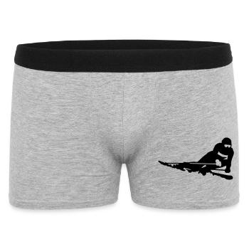 Skifahrer - Männer Boxer Shorts - Grau meliert - Vorne