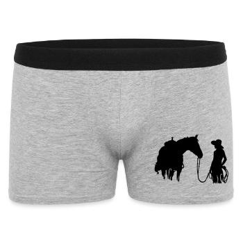 horse and woman - Men's Boxer Shorts - heather grey - Front