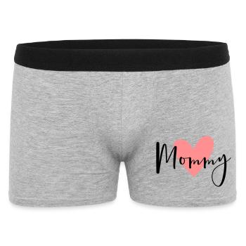 Cadeau d'amour coeur maman - Boxer Homme - gris chiné - Devant