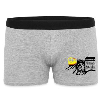 le petit train jaune - Boxer Homme - gris chiné - Devant