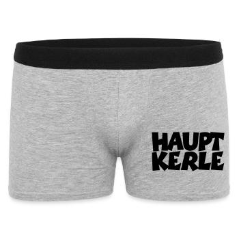 Hauptkerle Schwaben Schwäbisch - Männer Boxer Shorts - Grau meliert - Vorne